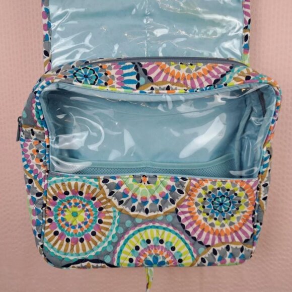Vera Bradley Grand Hanging Organizer Travel Cosmetics Handles Sunny Medallion - Picture 7 of 12